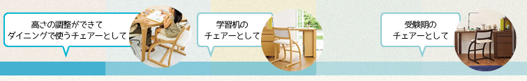 高さの調整ができてダイニングで使うチェアーとして 学習机のチェアーとして 受験期のチェアーとして
